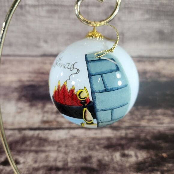 Cat Kitten Christmas Ornament Li Bien Reverse Hand Painted Pier 1 One 2017 w Box - Picture 6 of 14